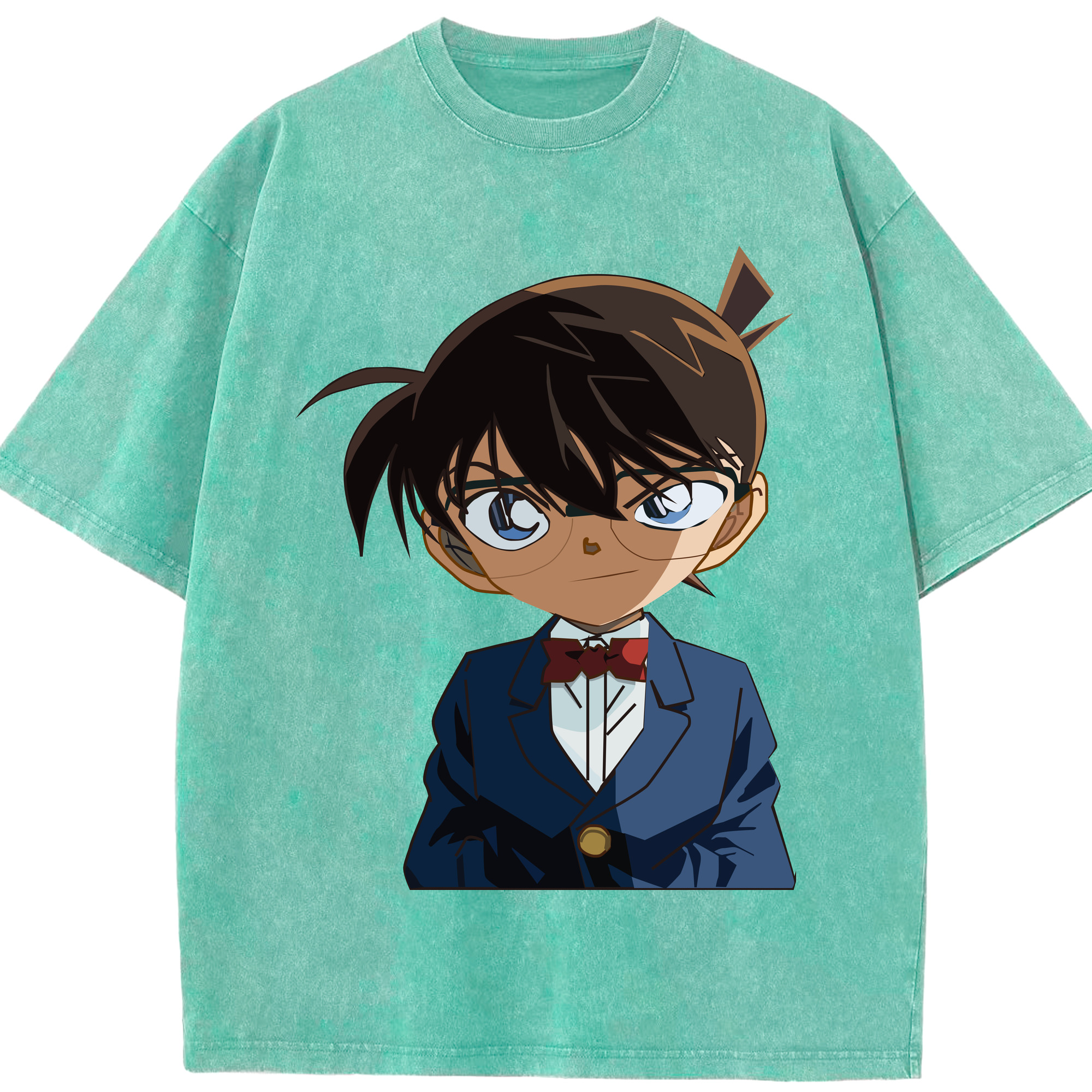 （画像用） 名探偵コナン 江戸川 コナン Detective Conan Conan Edogawa 綿100% ヴィンテージ風 半袖Tシャツ（フロントプリント）